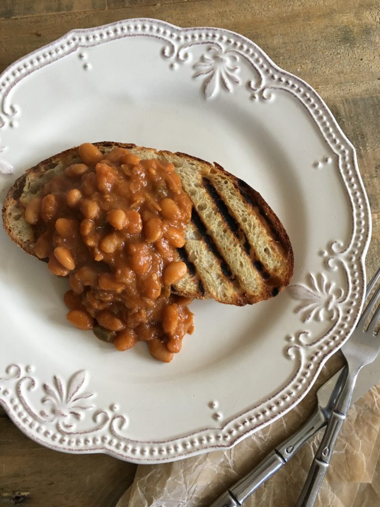 Fancy Baked Beans on Toast Kale & Cabbages