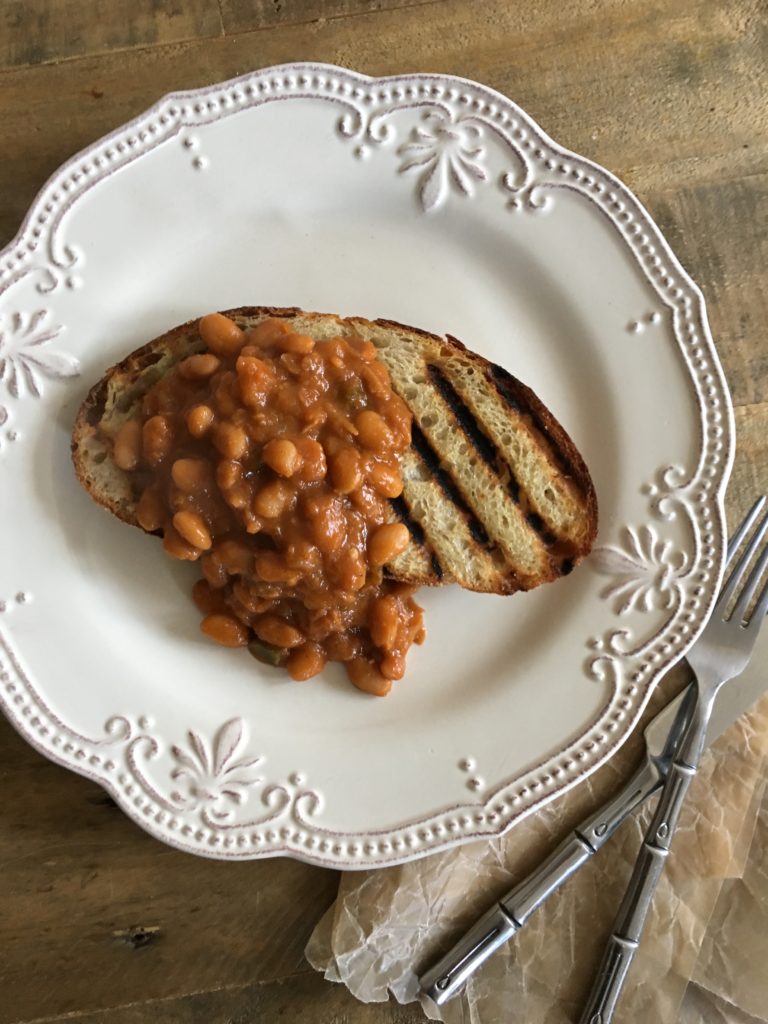 Fancy Baked Beans on Toast Kale & Cabbages