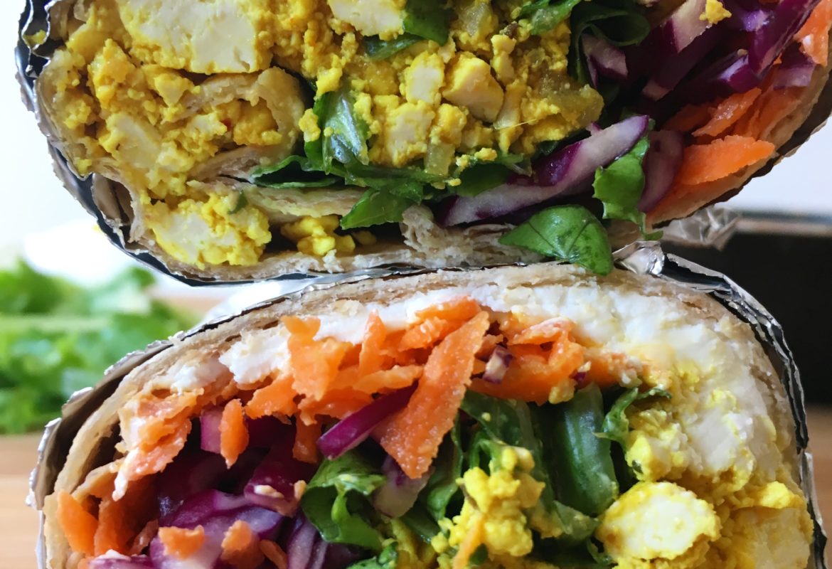 Tofu Scramble and Goat Cheese Wrap